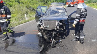 [FOTO] Accident pe DN6 la ieşirea din Topleţ