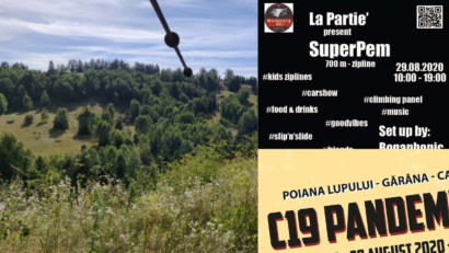 [FOTO-AUDIO] ”SUPERPEM”, a doua cea mai lungă tiroliană din țară va fi inaugurată la Gărâna la acest final de săptămână. Tot la Gărâna va avea loc ”Pandemic Ride”, reuniune a pasionaților de motociclete