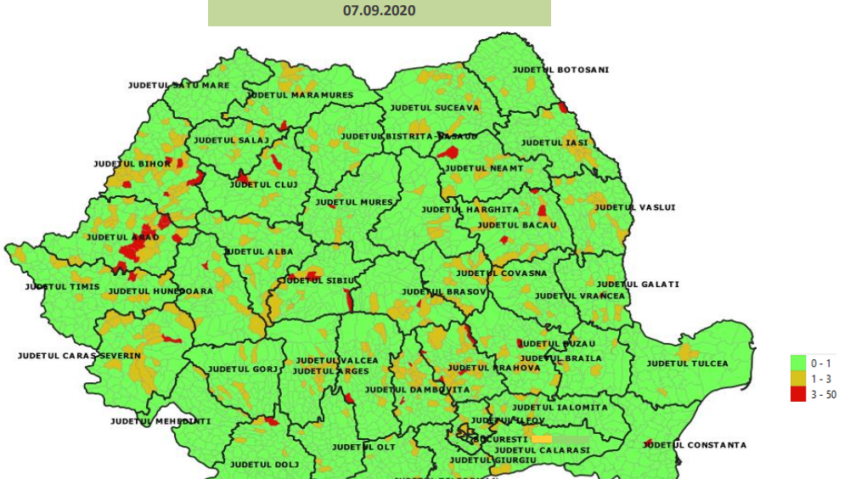 Ministerul Sănătății a publicat lista incidenței cazurilor de COVID-19 pentru fiecare localitate din România. Vezi situația din Caraș Severin