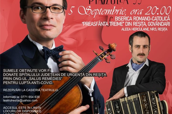 [FOTO] RECITAL EXTRORDINAR Alexandru Tomescu şi Omar Massa, sâmbătă 5 septembrie ora 20:00, la Biserica Romano-Catolică “Preasfânta Treime” din Reșița!