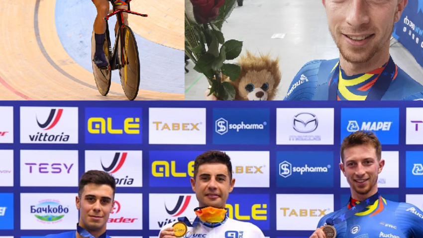 [AUDIO-FOTO] Reșițeanul Daniel Crista, proaspăt medaliat la Campionatele Europene de Ciclism pe Velodrom: urmează să mă bucur de cea mai frumoasă perioadă din viața mea, cea de tătic