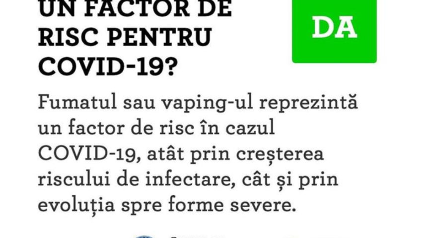 Fumătorii se pot infecta mai repede cu noul coronavirus