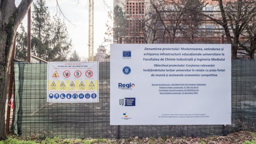 [FOTO] Avansează lucrările la Facultatea de Chimie Industrială şi Ingineria Mediului din Timişoara