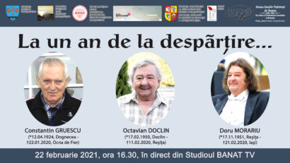 La un an de la despărţire: Constantin Gruescu, Octavian Doclin şi Doru Morariu, comemoraţi la Reşiţa