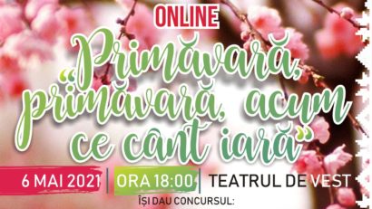 [FOTO] „Primăvară, primăvară acum ce cânt iară“-spectacol folcloric fără spectatori, dar cu primăvara în suflet și în cântec, joi 6 mai, live pe facebook CJCPCT C-S!