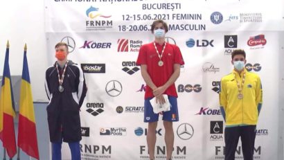 [FOTO-AUDIO] Înotătorul reşiţean Denis Popescu, de cinci ori pe podiumul naţional!