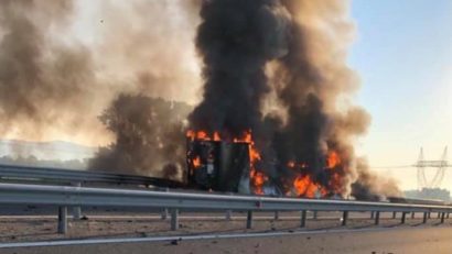 Trafic blocat pe sensul către Deva al autostrăzii A1 Sibiu-Deva