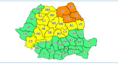 Avertizare cod galben de instabilitate atmosferică