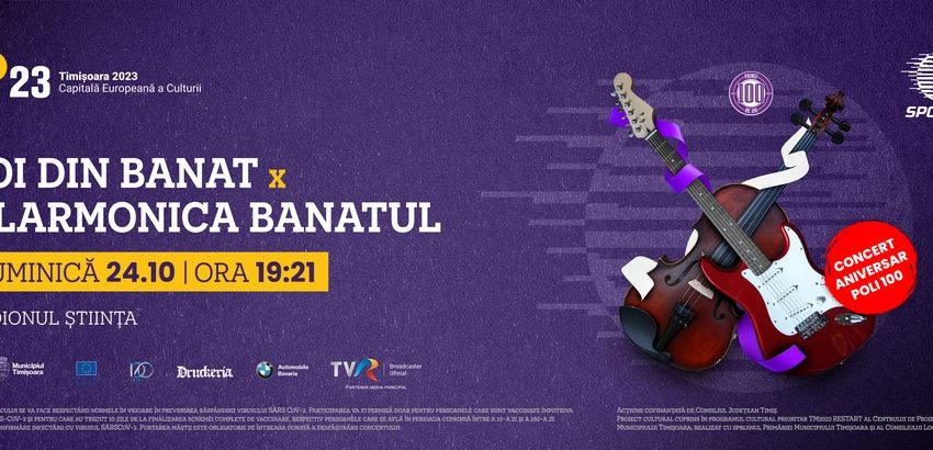 Concert „Poli 100” – Orchestra Filarmonicii Banatul & Noi din Banat, în weekend, la Timişoara