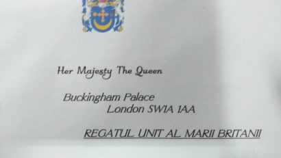 O scrisoare adresată Majestăţii Sale Regina Elisabeta a II-a a fost expediată din Reşiţa