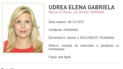 Elena Udrea a fost condamnată la închisoare și este dată în urmărire generală