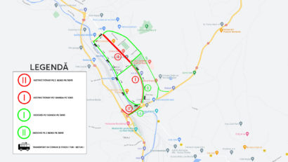 Noi restricţii de circulaţie la Reşiţa, pentru efectuarea lucrărilor de reintroducere a tramvaiului