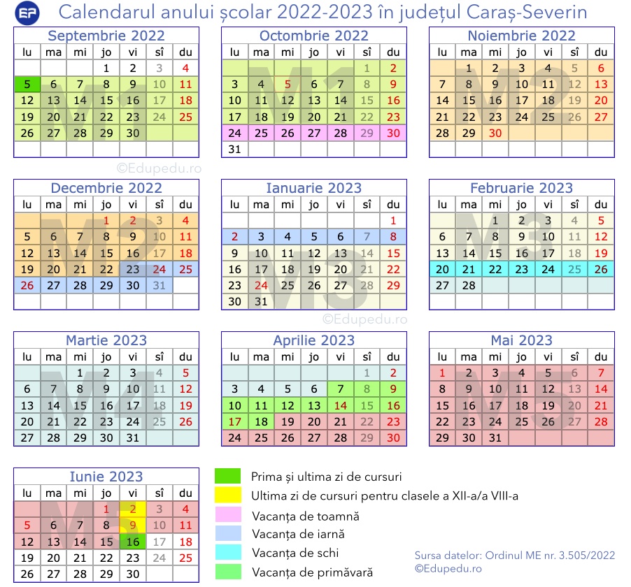 Calendarul anului școlar 20222023 pentru judeţul CaraşSeverin Radio