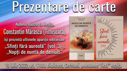 Scriitorul Constantin Mărăscu îşi prezintă ultimile apariţii editoriale