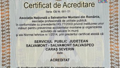 Reacreditare pentru Salvamont Caraș Severin