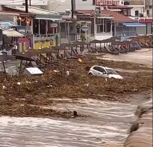 VIDEO Inundaţiile din insula Creta au provocat cel puţin două decese