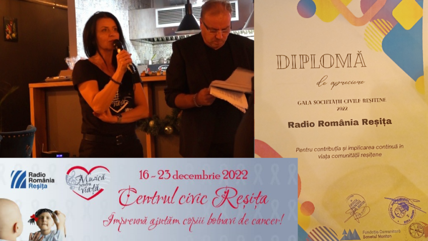 Radio România Reşiţa, premiat la Gala Societății civile reșițene pentru contribuţia şi implicarea continuă în viaţa comunităţii