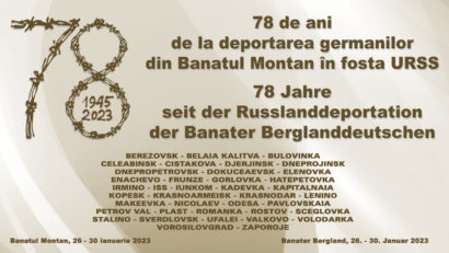 [FOTO-AUDIO] 78 de ani de la deportarea etnicilor germani în fosta URSS sunt marcaţi în Banatul de Munte. Din cei 10, foşti deportaţi în viaţă, doar 2 urmaşi au mai fost prezenţi la manifestările comemorative de la Reşiţa