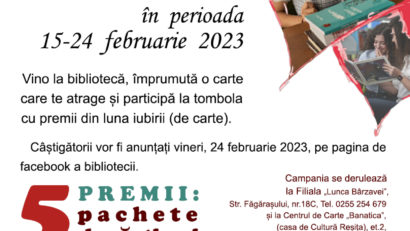 ,,Dă-ți întâlnire cu o carte la bibliotecă” – campanie inițiată de Biblioteca Județeană ,,Paul Iorgovici”