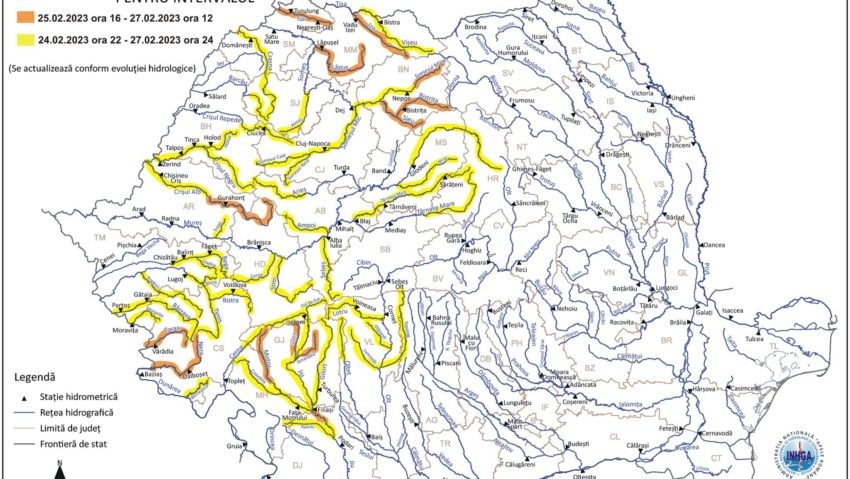 Caraș Severin: avertizare hidrologică, posibile depășiri ale cotelor de apărare, în următoarele ore