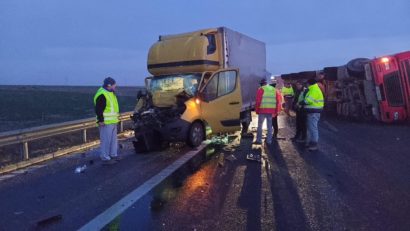 Blocaj pe A1 din cauza unui accident rutier