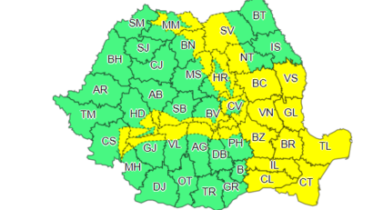 Informare de ger pentru toată țara până pe 10 februarie, cu temperaturi între -14 și -4 grade, izolat până la -20 de grade C