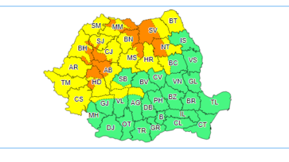 Atenţionări meteo: Ninsorile continuă în judeţe din vestul, centrul și nordul ţării