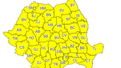 Cod galben de intensificări ale vântului, ninsori şi viscol la munte