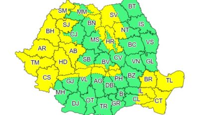 ANM: Informare meteo de ploi, vânt şi răcire accentuată a vremii, până miercuri seara