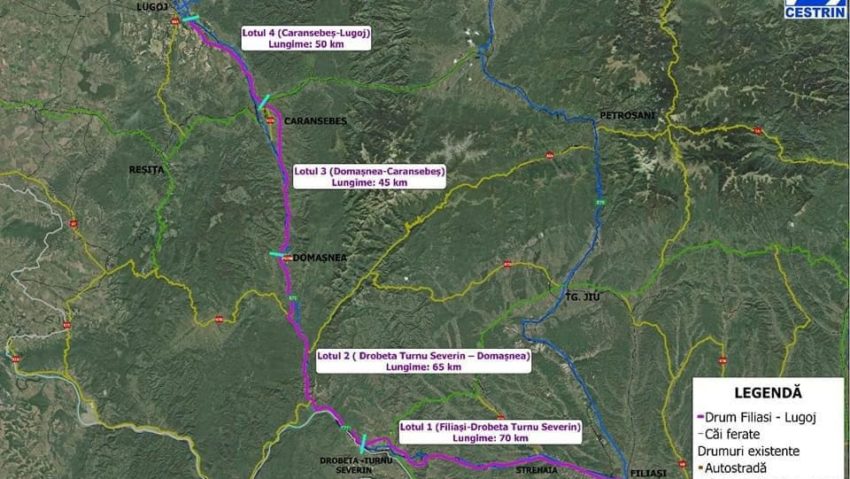 Drumul de mare viteză Filiaşi – Lugoj: Începe elaborarea studiilor de fezabilitate pentru două loturi
