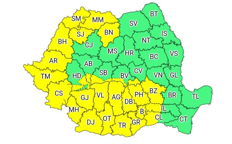 Vremea de Paşte. Cod de ploi şi inundaţii în vestul ţării