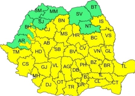 Meteorologii anunţă instabilitate atmosferică temporar accentuată în cea mai mare parte a ţării