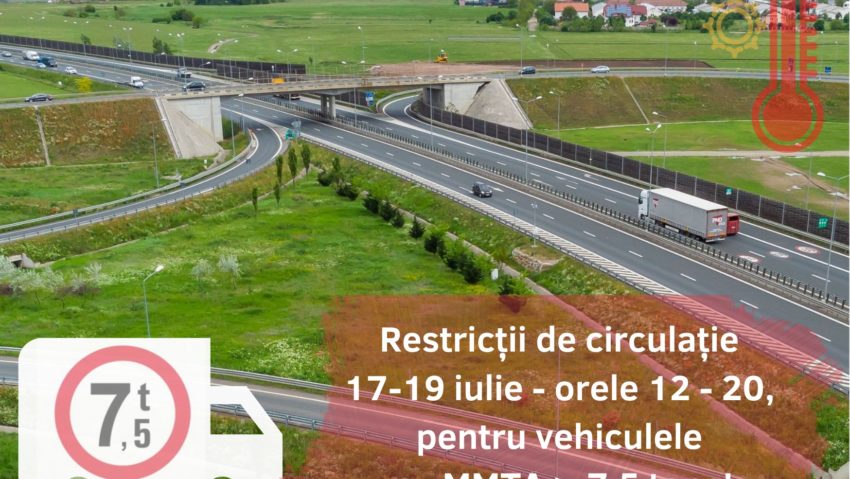 Traficul va fi restricționat pentru autocamioane pe drumurile din judeţele afectate de caniculă