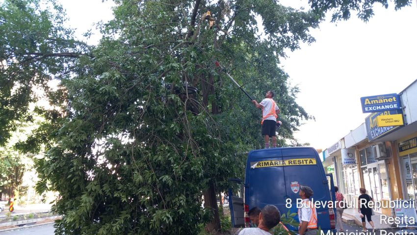 [FOTO-VIDEO]Primăria Reşiţa intervine în urma furtunii de vineri noaptea