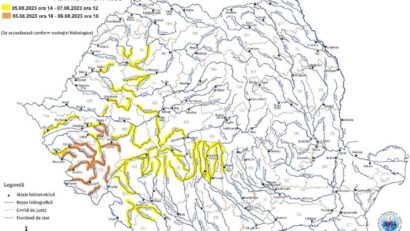Cod portocaliu de inundaţii şi cod galben de viituri pe mai multe râuri din Banat