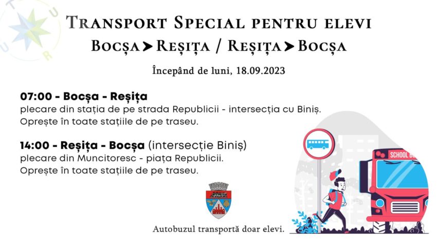 Ioan Popa: Cursă specială pentru elevii navetişti din Bocşa, operabilă de luni, 18 septembrie