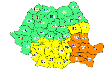 Vreme în răcire accentuată în aproape toată ţara în weekend