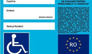 Se schimbă formatul cardului-legitimație de parcare pentru persoanele cu handicap/dizabilități!