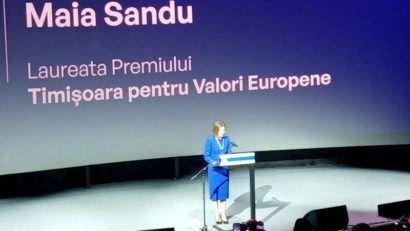 Maia Sandu – primul laureat al Premiului ‘Timişoara pentru valori europene’