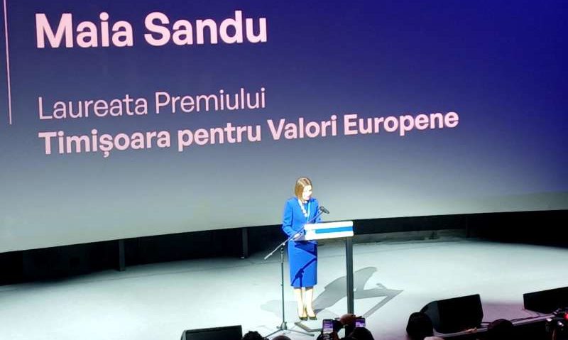 Maia Sandu – primul laureat al Premiului ‘Timişoara pentru valori europene’