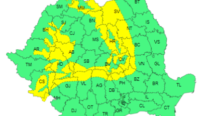 Intensificări ale vântului, precipitații mixte și polei în zonele joase și ninsori la munte, până vineri dimineața