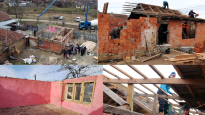 Voluntarii Asociației Acasă în Banat, pași importanți în renovarea casei familiei din Gătaia  