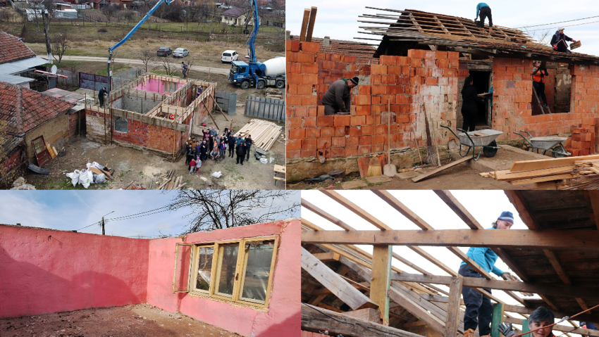 Voluntarii Asociației Acasă în Banat, pași importanți în renovarea casei familiei din Gătaia  