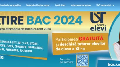 Premieră la UVT: s-a lansat platforma online cu materiale didactice bac.uvt.ro