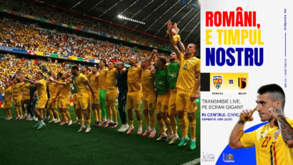 Euro 2024: meciul Belgia-România, proiectat pe ecran mare în Centrul Civic al Reşiţei!