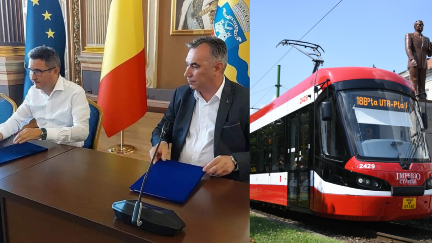 Primăria Arad a semnat contractul cu fabrica locală Astra pentru livrarea a zece noi tramvaie Imperio