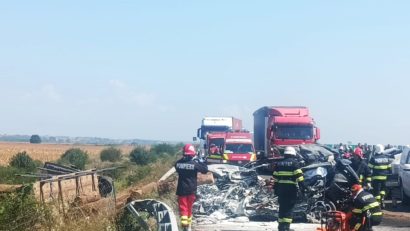 Accident teribil pe A1, în zona Belinț