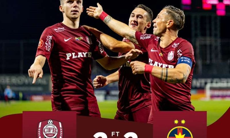 Fotbal: CFR Cluj şi FCSB au terminat la egalitate (2-2) în Superligă