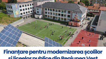 Peste 52 de milioane de euro pentru modernizarea școlilor și liceelor de stat prin Programul Regional Vest