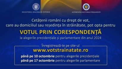 MAE a publicat ghidul alegătorului prin corespondenţă pentru alegerile prezidenţiale şi parlamentare